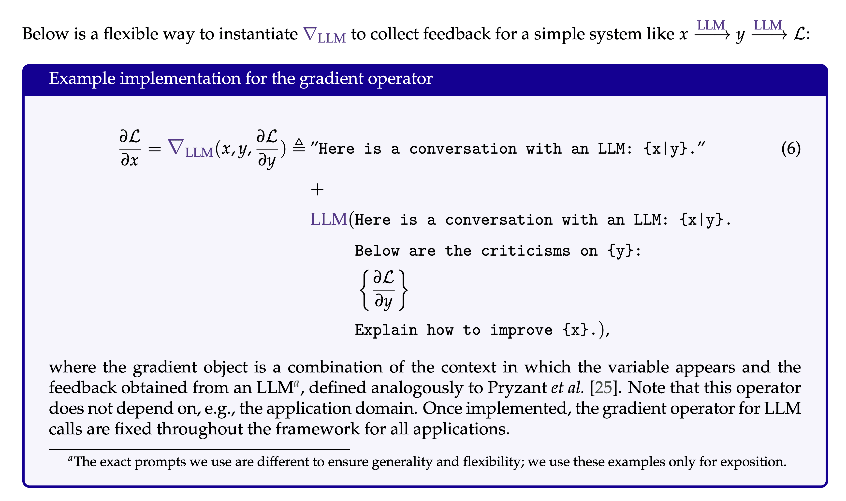 The overall algorithm for text-based backpropagation in agentic LLM applications.